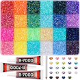 thumbnail image 1 of Kit de pedrería para manualidades Worthofbest de 33.000 piezas, gemas arcoíris de 3 mm, 1 of 6