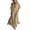 Khaki, variant on Women's Cotton Linen Maxi Dress Striped One Shoulder Flowy Bohemian Casual Dress with Pockets for Beach Vacation, Summer