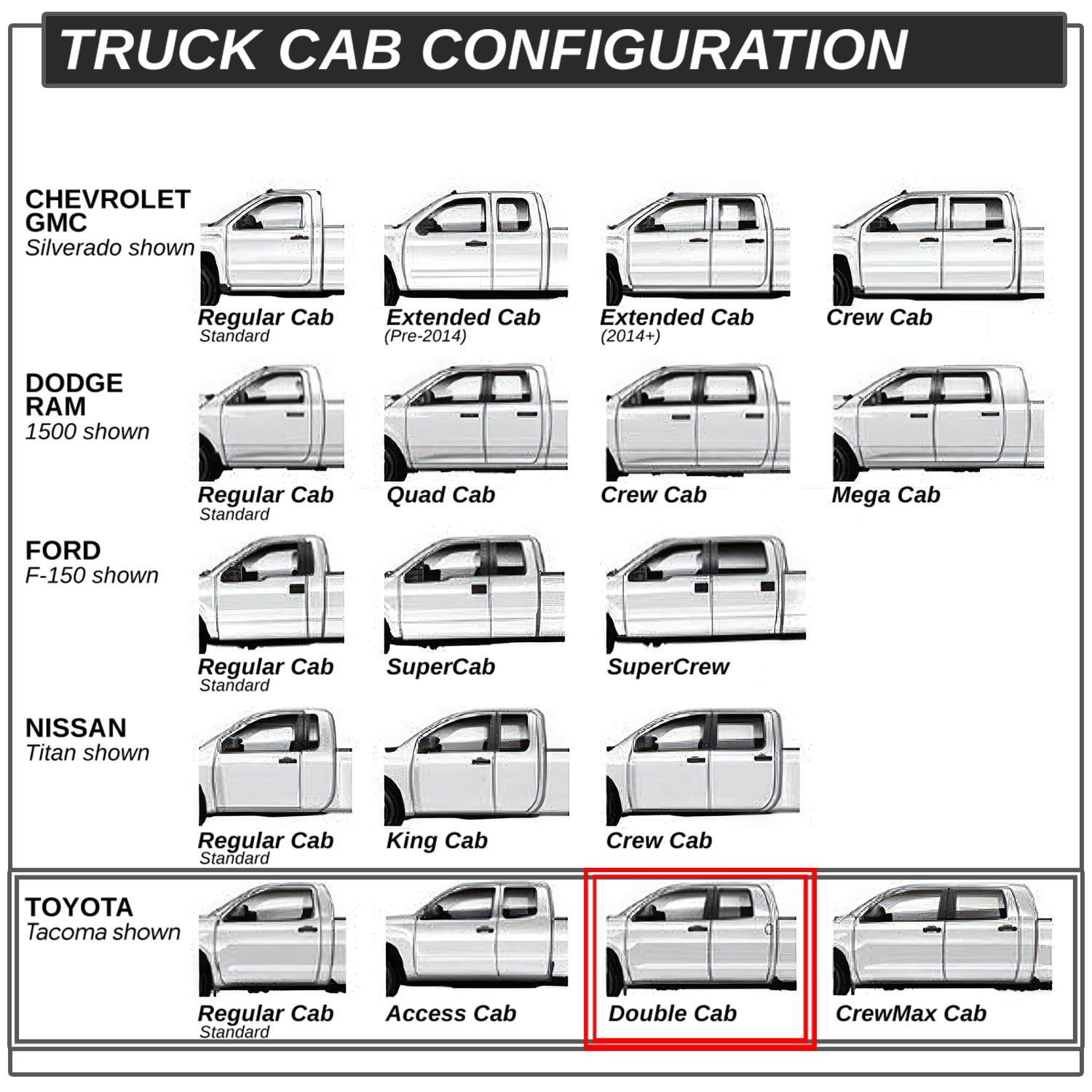 DNA Motoring For 05-22 Toyota Tacoma Double/Crew Cab 6.75" Side Step Nerf Bar Running Board