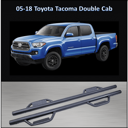 CONEXT Hoop Style Dropped Steps Textured Nerf Bars for 2005-2018 Toyota Tacoma Double Cab