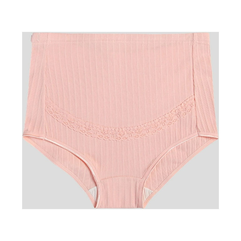 JNGSA High Waisted Womens Underwear Cotton Tummy Control Postpartum  Underwear Full Coverage Soft Panties Briefs for Women Pink 18 Clearance 