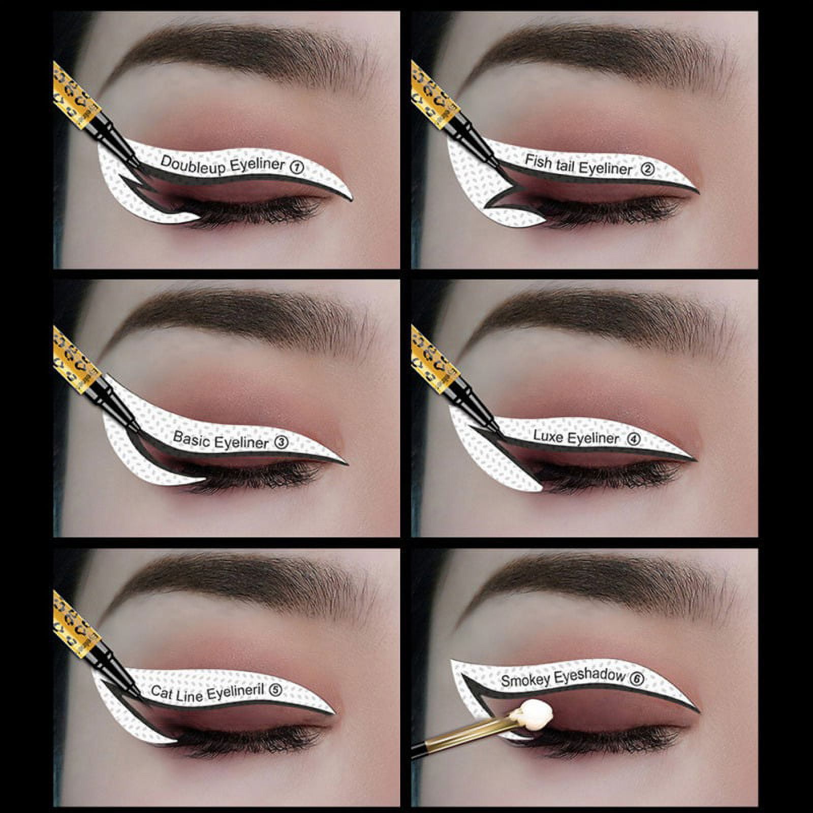 Makeup Tape Eyeliner Stencils Pencil Liquid Liner Wing Tips Firm Hold Clean  Edge Eyeshadow Lines Palette Primer Cream Real Beginners Techniques Use