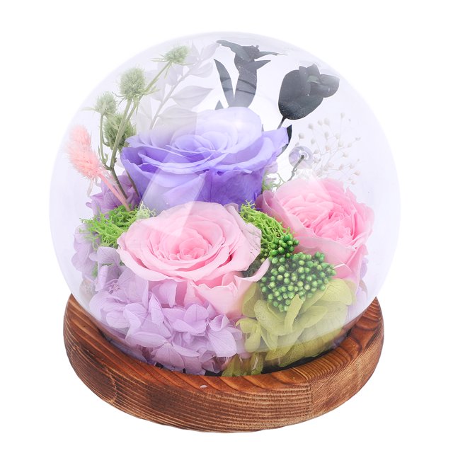 Flower Globe Glass Table Lamp, Flower Ball Light Long Lasting LED Lighting Exquisite for Bedroom Type 2
