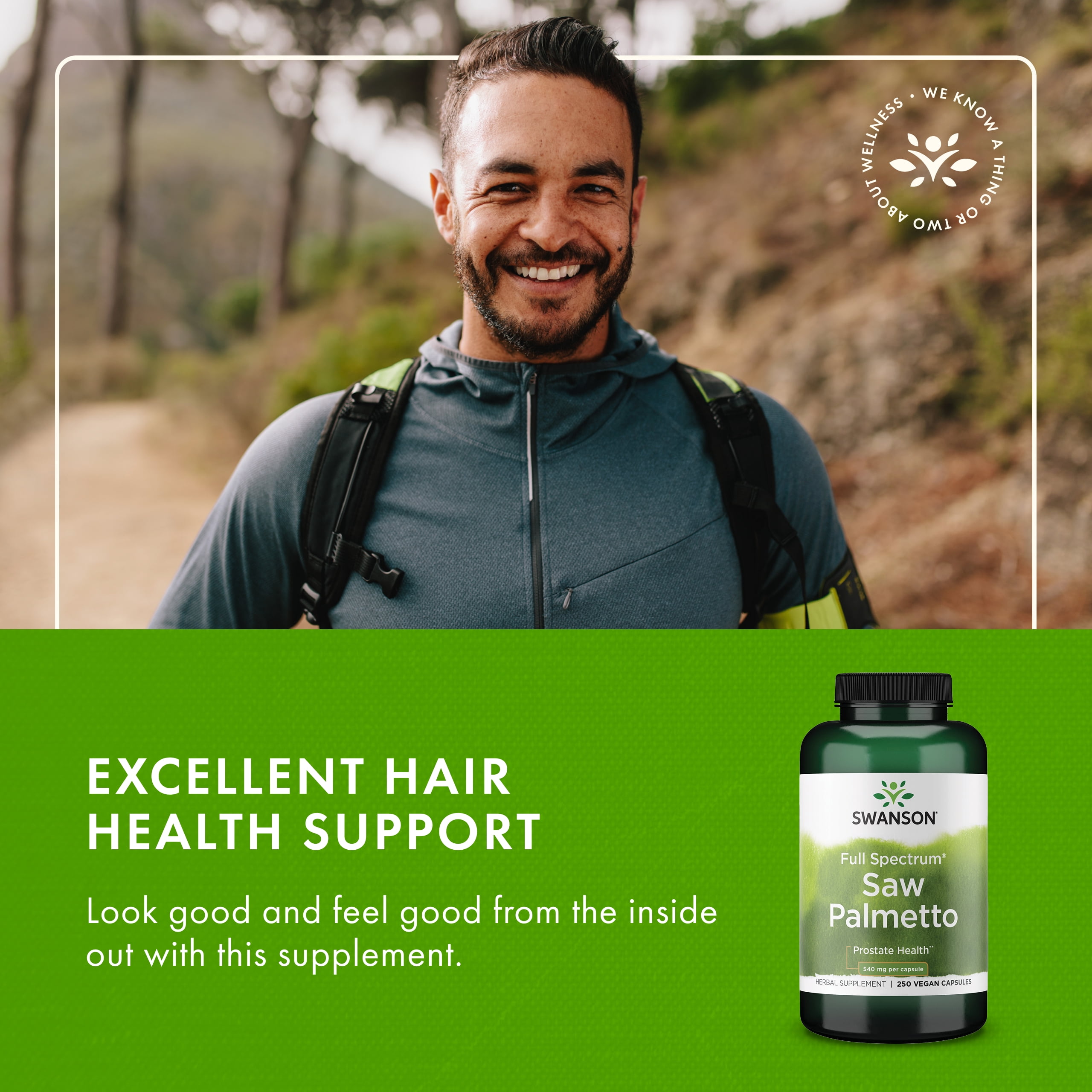 Swanson Saw Palmetto - Herbal Supplement Promoting Male Prostate Health Support - Natural Hair Supplement & Urinary Health Support - 540 mg 250 Capsules