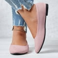 thumbnail image 4 of KIJBLAE Women's Solid Color Pointed Toe Slip-On Flat Shoes Soft Flats Loafers Work Office Comfort Ladies Footwear Pink 42, 4 of 6