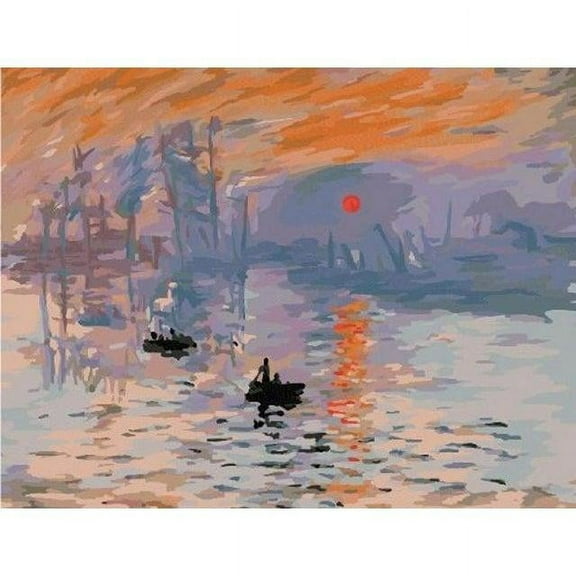 Impression Sunrise - Claude Monet - Paint by Number Kit - 16"x20" (40x50cm) - DIY Acrylic Painting Home Décor