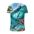 thumbnail image 3 of Cilsoka Graphic Tees for Women Trendy, Womens Short Sleeve Tops Summer Fashion Animal Print T Shirt Casual V Neck Button Blouses Sea Turtle Graphic Tees, 3 of 4