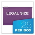 thumbnail image 5 of Colored Reinforced Hanging Folders, Legal Size, 1/5-Cut Tabs, Violet, 25/Box | Bundle of 10 Boxes, 5 of 7