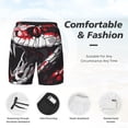 thumbnail image 3 of Balery Fierce Red Viper Graphic Art Bañador para hombre, shorts de playa de secado rápido con entrepierna y forro de compresión-Medium, 3 of 6