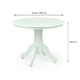 thumbnail image 4 of 3 Piece Dining Table Set, 2 Classic Style Solid Wood Warm Chairs with Pedestal Round Dining Table, Kitchen Room Set, White Color w Gray Cushion, 4 of 8
