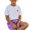 Purple, variant on Boys Outfit Printed Short Sleeve Cute Night Play Sophisticated Summer for Boys Drawstring Shorts Set
