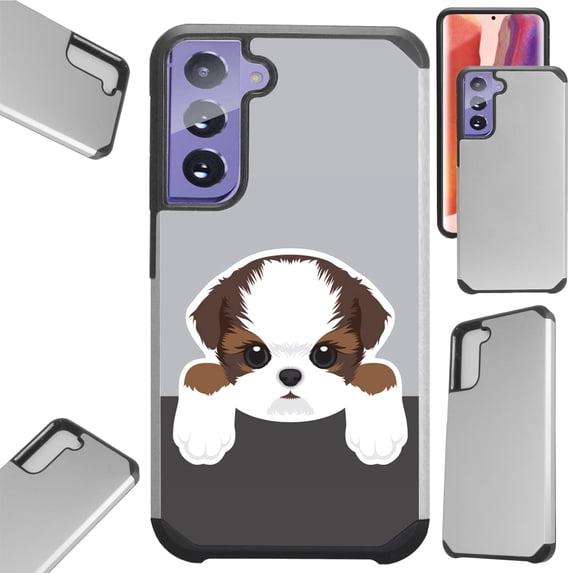 Compatible with Samsung Galaxy S21 FE 5G (2021) Hybrid Fusion Guard Phone Case Cover (Cute Doge Shih Tzu)