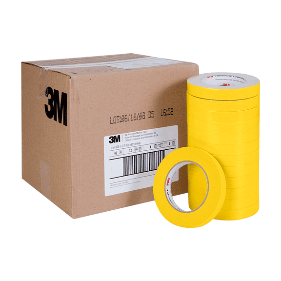 3M Automotive Refinish Masking Tape: 3/4 in. x 60 yds. (Yellow) [48-pack]