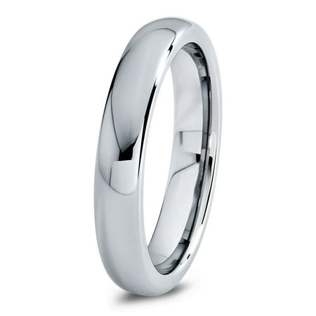 Charming Jewelers Tungsten Wedding Band Ring 4mm for Men Women Comfort Fit Domed Round Polished Lifetime