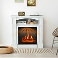 thumbnail image 2 of Costway 32" 1400W Electric Fireplace Mantel TV Stand Space Heater W/ Shelf White, 2 of 10