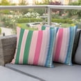 thumbnail image 5 of 2 Pack Outdoor Waterproof Throw Pillow Covers,Abstract Watercolor Vertical Lines Decorative Square Patio Pillowcases for Chair Couch Sofa 16x16in, 5 of 9