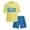Yellow/Blue Shark, variant on Boys Swim Set - UPF50+ Short Sleeve Rash Guard Swim Shirt and Swim Trunks 2 Piece Set