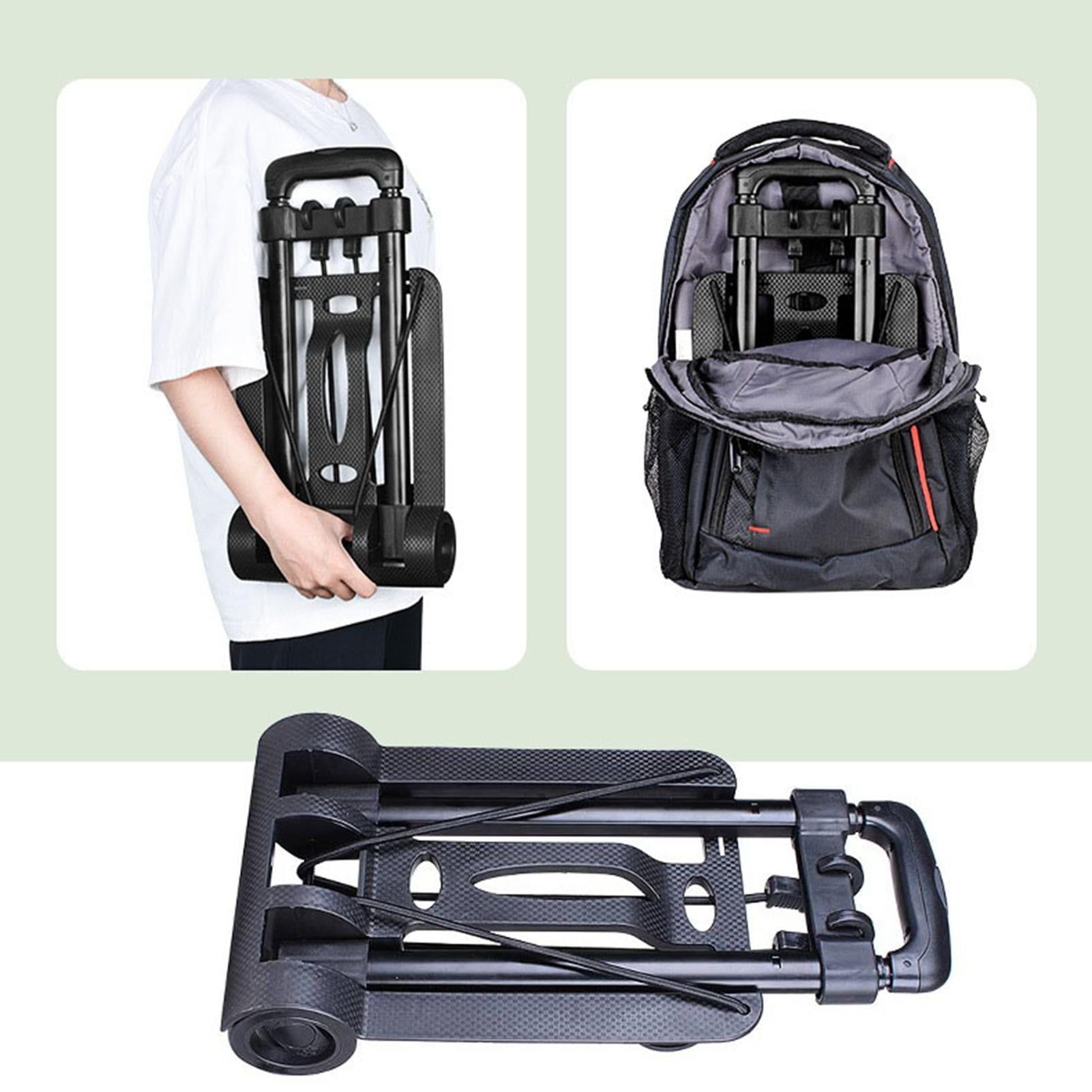 YAHHU Compact 2-Wheel Folding Hand Truck – 110 lb Capacity, 17x9.8in, 3.3 lb, Ideal for Travel, Shopping, Office, Airport