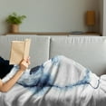 thumbnail image 3 of Navy Blue Soft Flannel Fleece Throw Blanket, Kitty Paint with Distressed Color Features Fluffy Cat Best Companion Ever, Cozy Plush for Indoor and Outdoor Use, 70" x 90", Grey White, by Ambesonne, 3 of 5