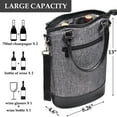 thumbnail image 4 of Tirrinia Insulated Wine Carrier Tote - Travel Padded 2 Bottle Wine/Champagne Cooler Bag, Unique Mothers Day Gifts, 4 of 8
