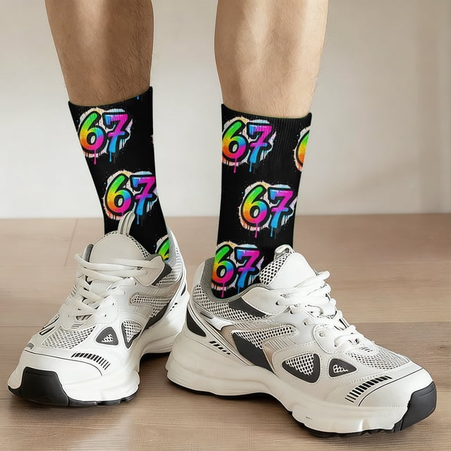 Bas Roses 67 Chaussettes 6 7 Chaussettes Fantaisie Six Sept pour Garçons Filles Hommes Femmes