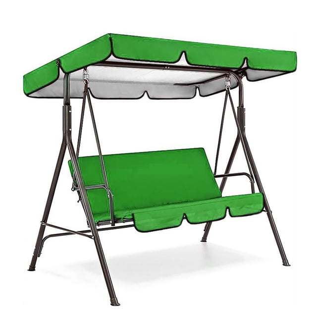 JUNWELL 3-Person Outdoor Patio Swing Chair Hanging Glider Porch Bench for Garden Poolside Adjustable Shade (Only Cover without Swing Chair)