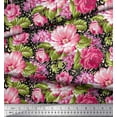 thumbnail image 3 of Soimoi Cotton Duck Fabric Leaves & Peony Floral Print Fabric by Yard 42 Inch Wide, 3 of 3