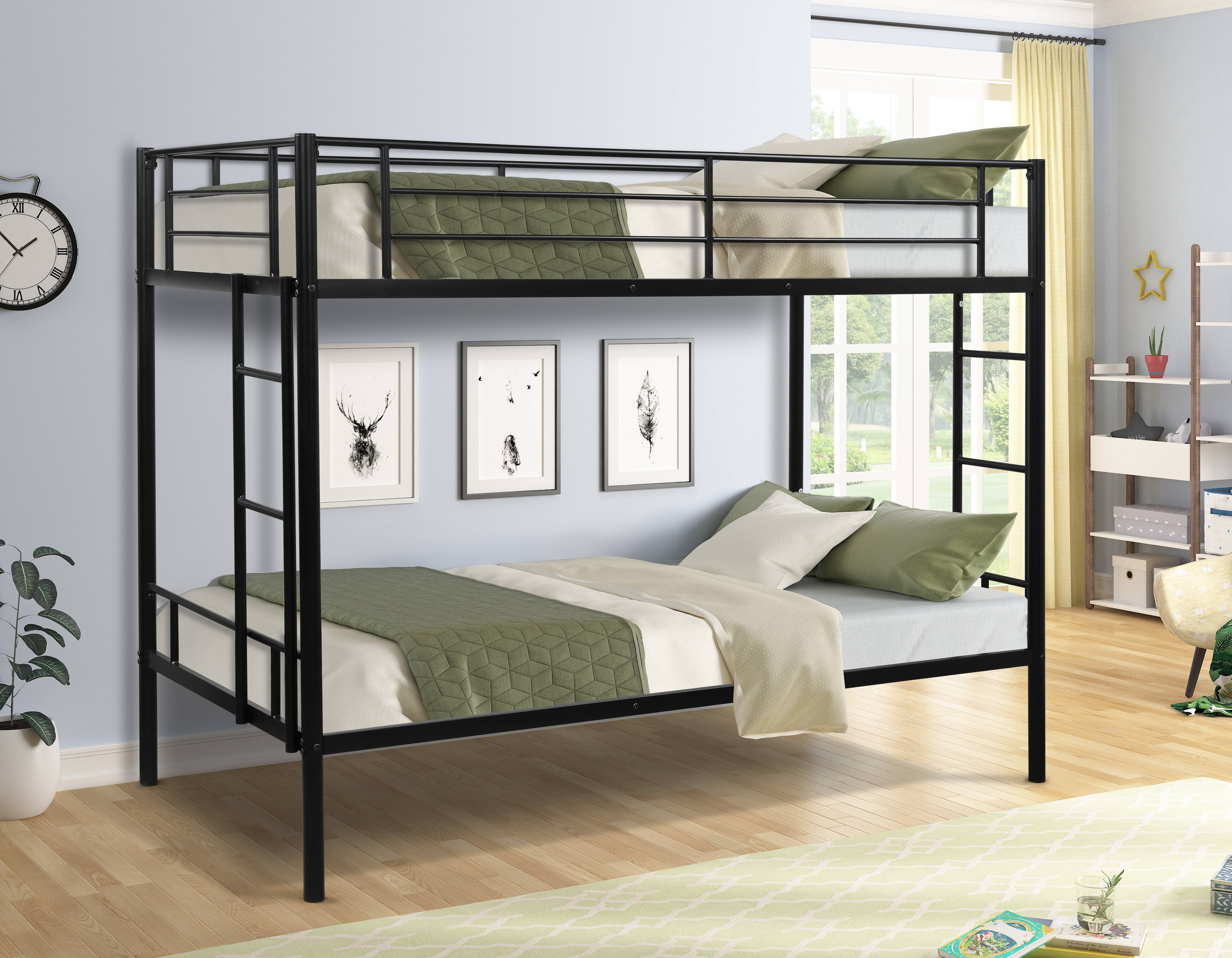 Bedroom Teen Twin Over Bunk Bed, Dorm Room Bed Frame