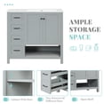 thumbnail image 4 of 36" Bathroom Vanity with Single Sink Combo, Undermount Bathroom Vanity Sink Cabinet with 2 Doors and Drawer & Opening Shelf, Modern Floor Standing Bathroom Vanity, Grey, 4 of 9