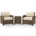 thumbnail image 3 of Afuera Living Ensemble Moderne de Conversation pour Patio en Osier de 3 Pcs, Brun et Sable, 3 of 6