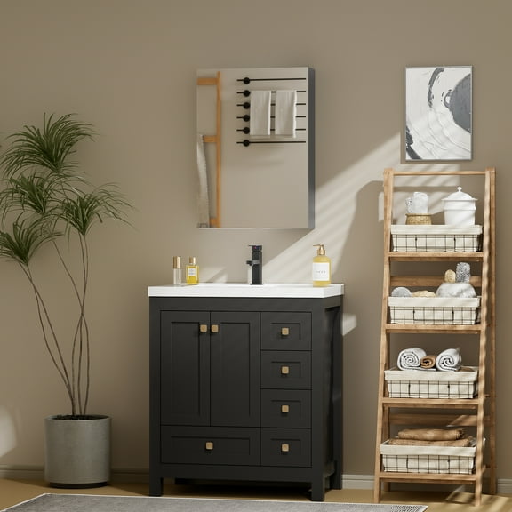 Wall Mount Medicine Cabinet, High Definition Mirror, Multi Storage Organizer, 20"