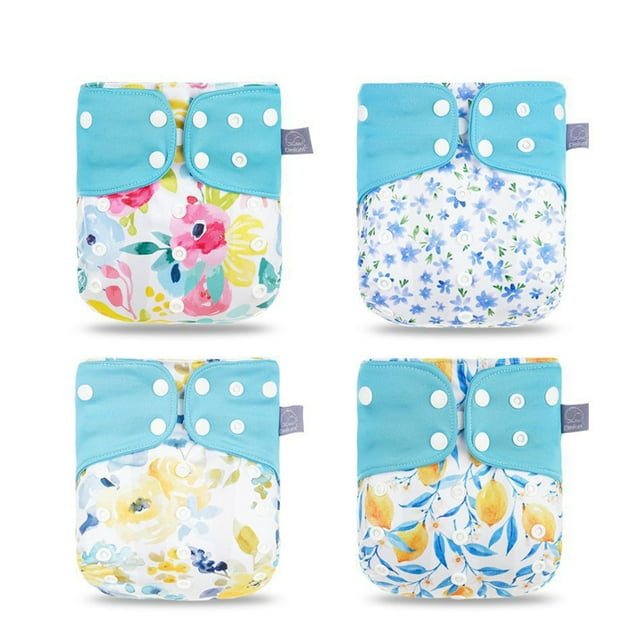 4 unids/pack pañales de tela para bebé pañal de tela de bolsillo reutilizable lavable rápido