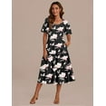 thumbnail image 2 of Zeagoo Women's Casual A-Line Dress with Pockets Summer Beach Dress Short Sleeve Midi Dress Flowy Sundresses, 2 of 9