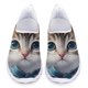 thumbnail image 1 of Zapatos para mujer, lindos zapatos planos sin cordones con estampado 3D de gato negro, zapatos transpirables para mujer para primavera/otoño, zapatos suaves antideslizantes, 1 of 5