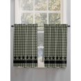 thumbnail image 3 of Tier Curtains 45 Inches Long, Sage Green Black Plaid Window Treatment Curtain Drapes, Vintage Star Buffalo Check Rustic Window Half Privacy Curtains for Bedroom Bathroom, 42"x45", 2 Panels, 3 of 7