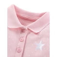 thumbnail image 4 of Frontwalk Girls Ruched Long Sleeve Party Dress Polka Dots Sweet Dresses Toddler Lapel Neck Spring Dress Light Pink 4T(110), 4 of 6