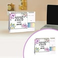 thumbnail image 2 of Small Desk Calendar 2026, Standing Flip Calendar with Sticky Notes & Memo Pages, 12-Month Planner, Thick Paper Floral Design for Home, Office & School, D, 2 of 8