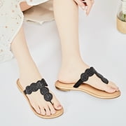 Ataiwee Women's Flat Slide Sandals - Comfortable Cute Summer Flops.
