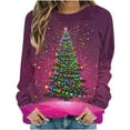 thumbnail image 2 of VKOYWKM Womens Christmas Tree Print Sweatshirts Long Sleeve Crew Neck Merry Christmas Sweatshirts Xmas Holiday Party Pullover Sweatshirt, 2 of 6