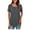Gray, variant on Women's Short Sleeve Tunic Tops Lace Crochet Trim Pleated Tops Shirts of Female m-4x