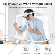 16ft Premium VR Link Cable with Charging, USB 3.0 Compatible with Meta Quest 3s, Oculus Quest 3/2/Pro, Pico 4, PC VR & Steam VR - Perfect White VR Accessory, Play While Charger