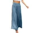 thumbnail image 1 of MAWCLOS Pantalon Palazzo Taille Haute pour Femmes, Bleu Ciel, 2TG, 1 of 2