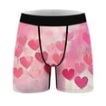 thumbnail image 4 of Ousvtion Valentine's Day Mens Trunks Love Heart Print Boxer Briefs Valentines Rose Boxers Underwear Comfort Soft Brief Gift for Men Clearance Deals,A02-Pink,Small, 4 of 5