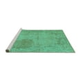 thumbnail image 2 of Ahgly Company Machine Washable Indoor Square Abstract Turquoise Blue Modern Area Rugs, 8' Square, 2 of 4