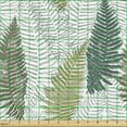 thumbnail image 2 of Ambesonne Forest Fabric by the Yard Upholstery, Leaves Botanical Minimalist, 3 Yards, Khaki White and Hunter Green, 2 of 5