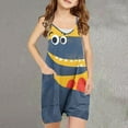 thumbnail image 2 of Odeerbi 5-13 Years Kids Girls Summer Jumpsuit Cute Dinosaur Print Camisole Romper Casual Breathable Comfortable Suspender Overalls Bib Overall Shorts with Pockets, 2 of 5