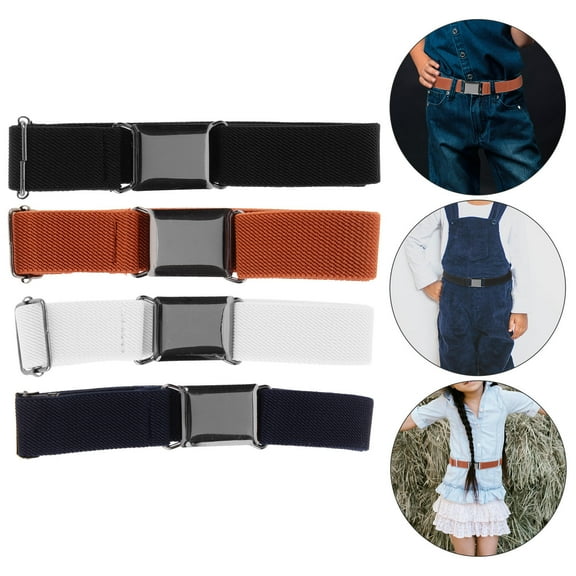Niceauty 4pcs Boys Elastic Belts Casual Clothing Accessory Cloth Navy Blue