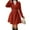 Deep Red, variant on Women's V-Neck A-Line Knitted Cardigan Sweater Dress Long Sleeve Solid Color with Buttons for Fall and Winter, Perfect for Holiday Parties and Special Occasions, Elegant and Comfortable,White,XL