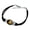 Black, variant on Peanut Allergy Yellow Warning Sign Novelty Suede Leather Metal Bracelet