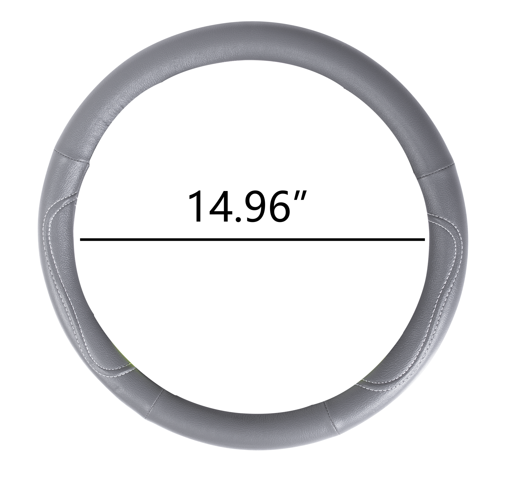 Auto Drive Universal Steering Wheel Cover, Gray with White Stitching photo 8